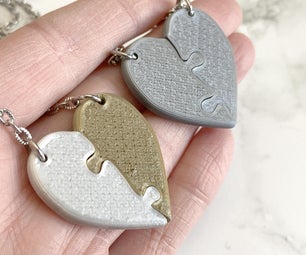 Friendship Heart Necklaces - 3D Printed and Magnetic